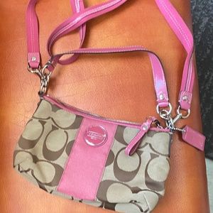 COACH BAG With Long and Short (Detachable) Pink Strap
